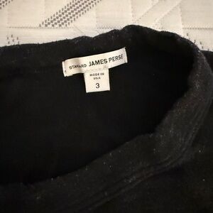 James Perse size 3 black long sleeve shirt
